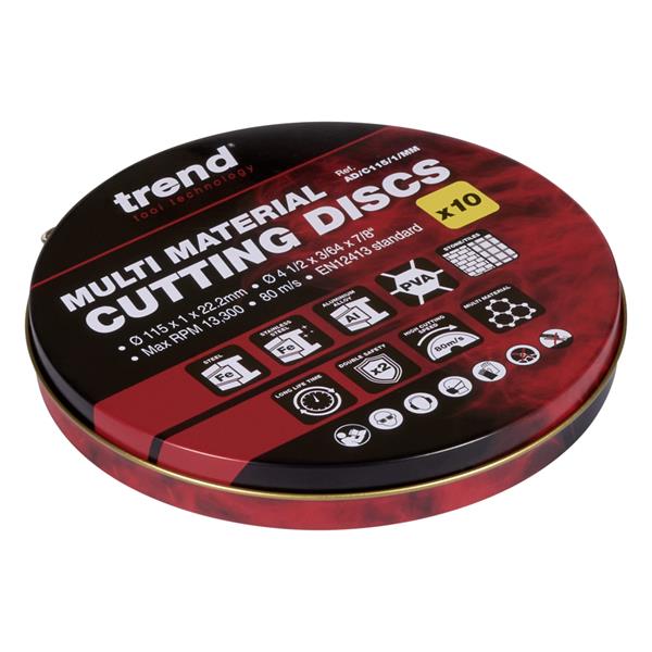 TrendAD/C115/1/MM 115mm Multi Materiel Cutting Discs 10pk