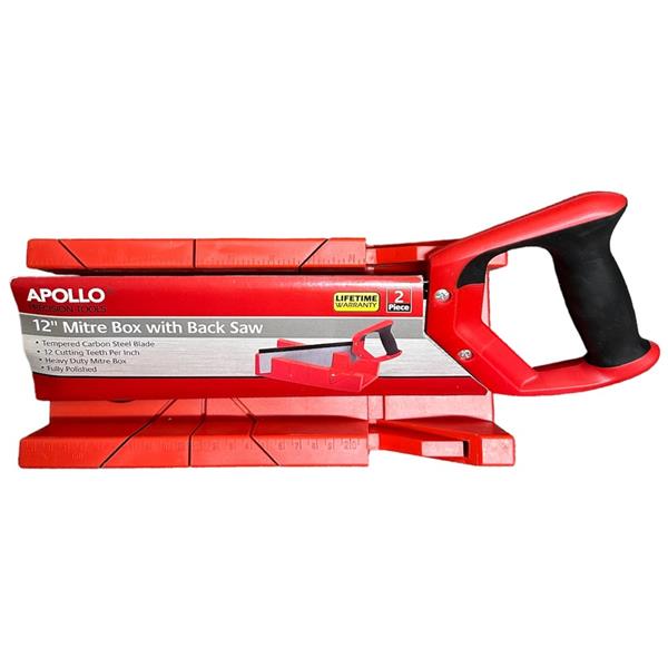 MiscApollo Precision Tools 12" Mitre Box with Back Saw AP11039