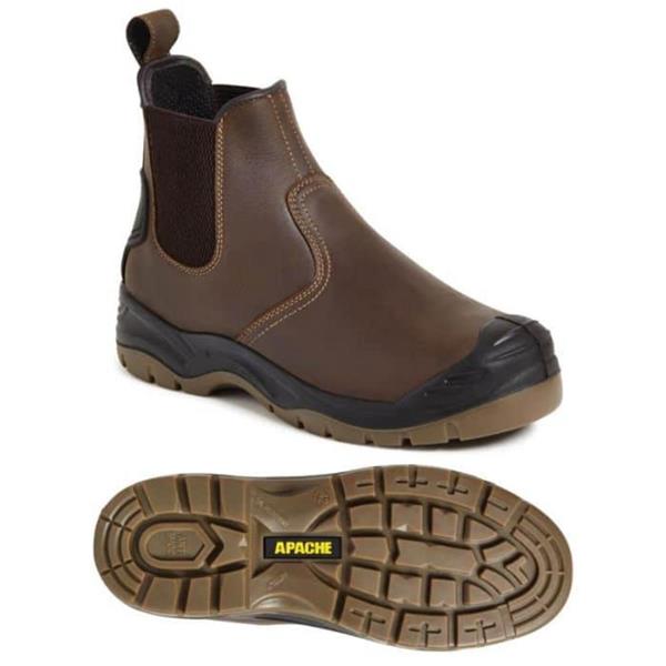 ApacheAP715SM Safety Dealer Boot Brown