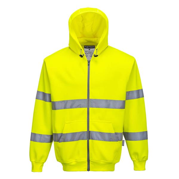 PortwestB305 HiVis Zip Front Hoodie - Yellow