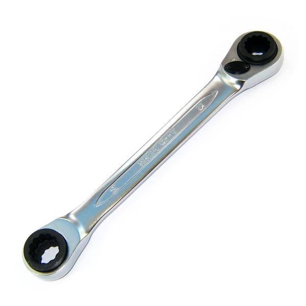 Bahco12-15 mm Ratcheting Ring Wrench with Chrome Finish 191 mm