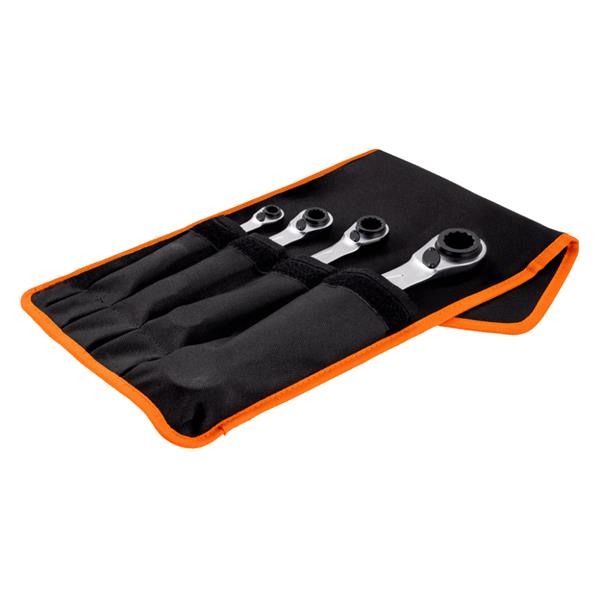 BahcoS4RM/4T 4-in-1 Ratcheting Ring Wrench Set - 4pc+Pouch