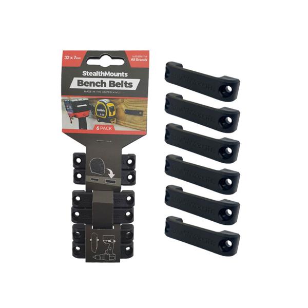 Stealth Mounts6 Pack Black Bench Belts (32 x 7mm) BB-BLK-6