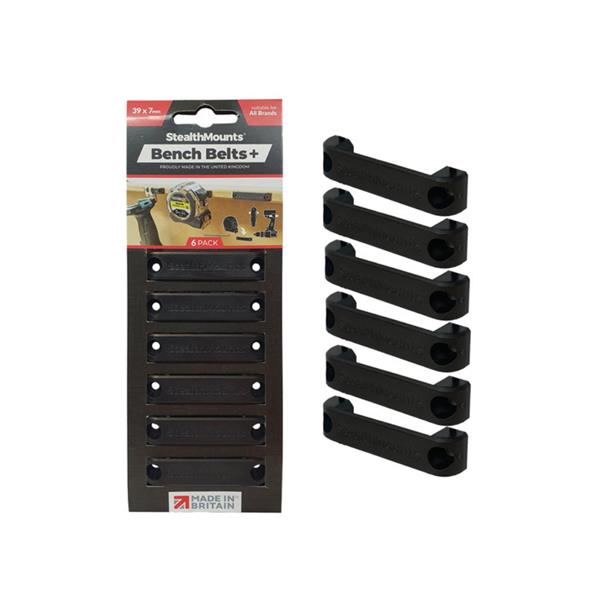 Stealth Mounts6 Pack Black Bench Belts + (39 x 7mm) BB-PL-BLK-6