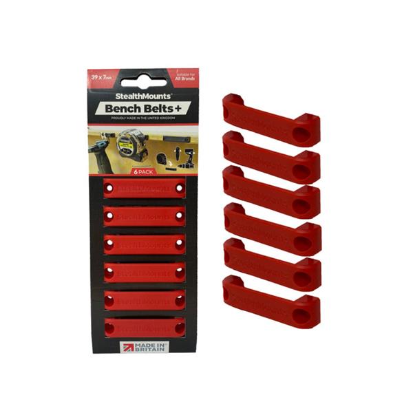 Stealth Mounts6 Pack Red Bench Belts + (39 x 7mm) BB-PL-RED-6
