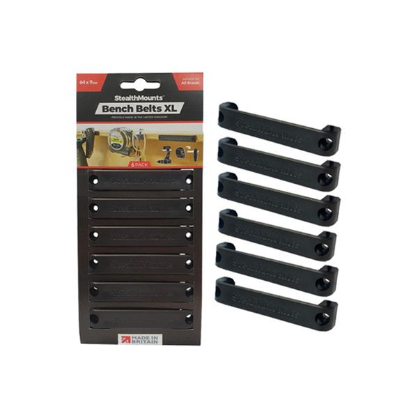 Stealth Mounts6 Pack Black Bench Belts XL (64 x 9mm) BB-XL-BLK-6