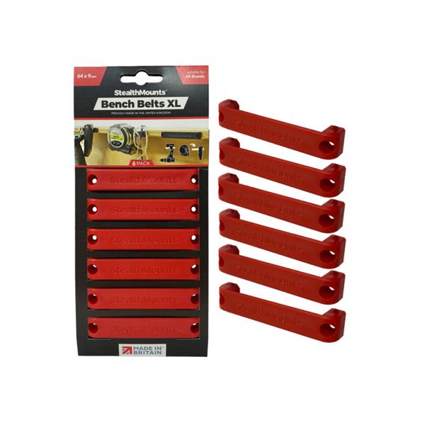 Stealth Mounts6 Pack Red Bench Belts XL (64 x 9mm) BB-XL-RED-6