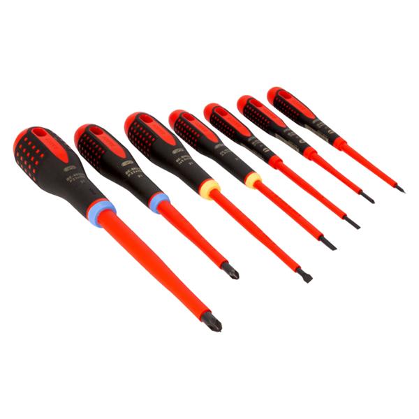 BahcoBE-9888S VDE Ergo Screwdriver Set 7 Piece Slot/Pozi