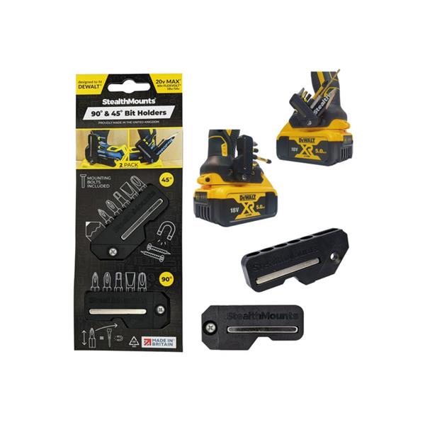 Stealth MountsDewalt 18v Angled & Straight Bit Holder (2 Pack) BH-DW-4590-BLK