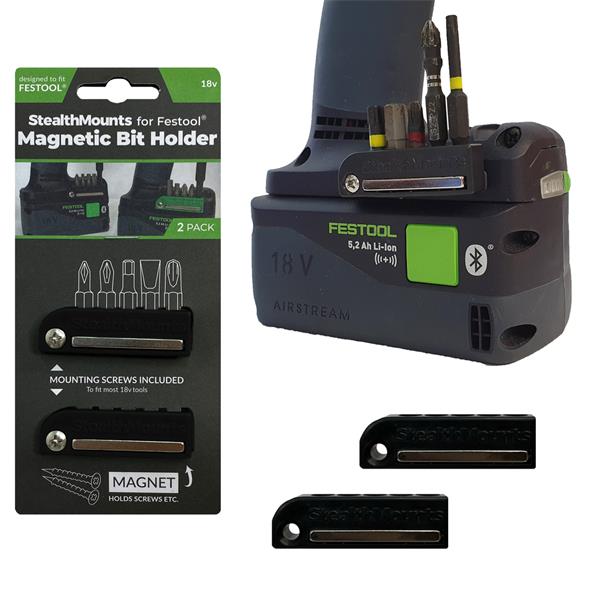 FestoolStealth Mounts Festool 18v Bit Holder (2 Pack) BH-FT-BLK-2