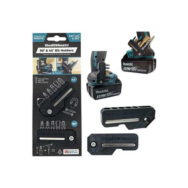 Stealth MountsMakita 18v Angled & Straight Bit Holder (2 Pack) BH-MK-4590-BLK
