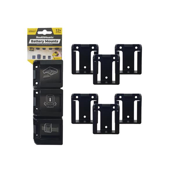 Stealth MountsDewalt 12v Battery Mounts (6 Pack) BM-DW12-BLK-6