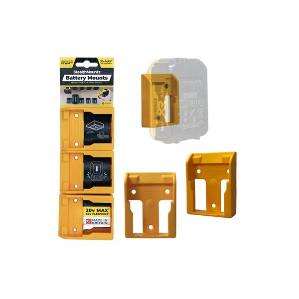 Stealth MountsDewalt 18v Battery Mounts (6 Pack) BM-DW20-YLW-6