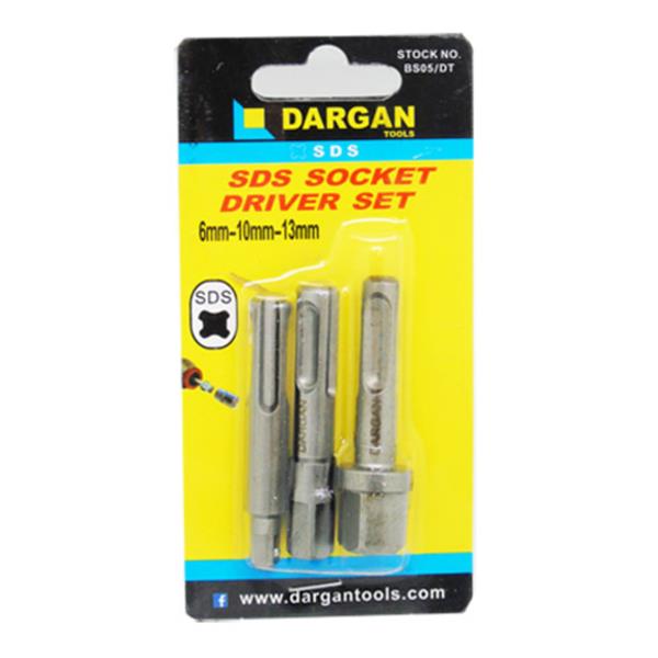 Dargan3pce S.D.S. Socket Driver Set 6, 10 &13mm