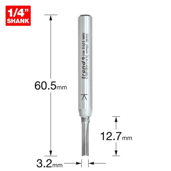 TrendTwo Flute Cutter 3.2mm diameter C001BX1/4TC