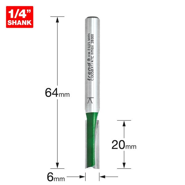 TrendTwo Flute Cutter 6.0mm diameter C005BX1/4TC
