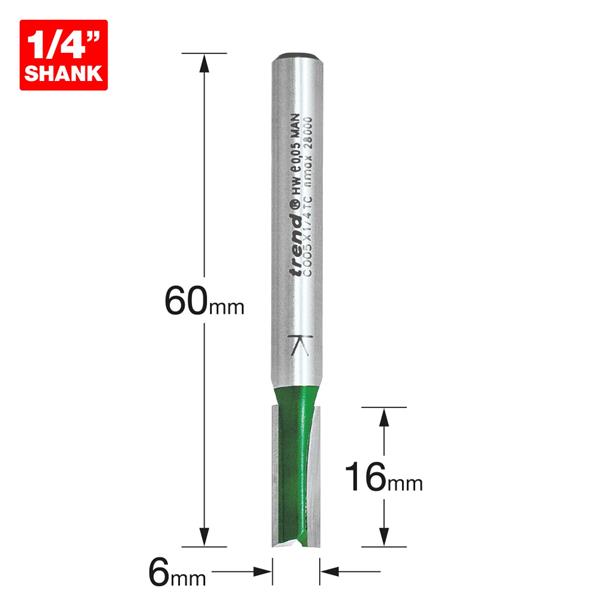 TrendTwo Flute Cutter 6mm diameter C005X1/4TC