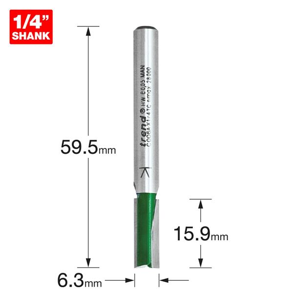 TrendTwo Flute Cutter 6.3mm diameter C006AX1/4TC