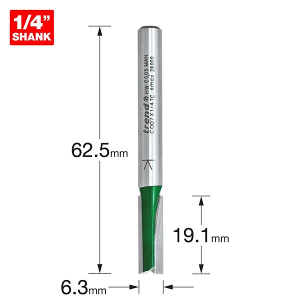 TrendTwo Flute Cutter 6.3mm diameter C007X1/4TC