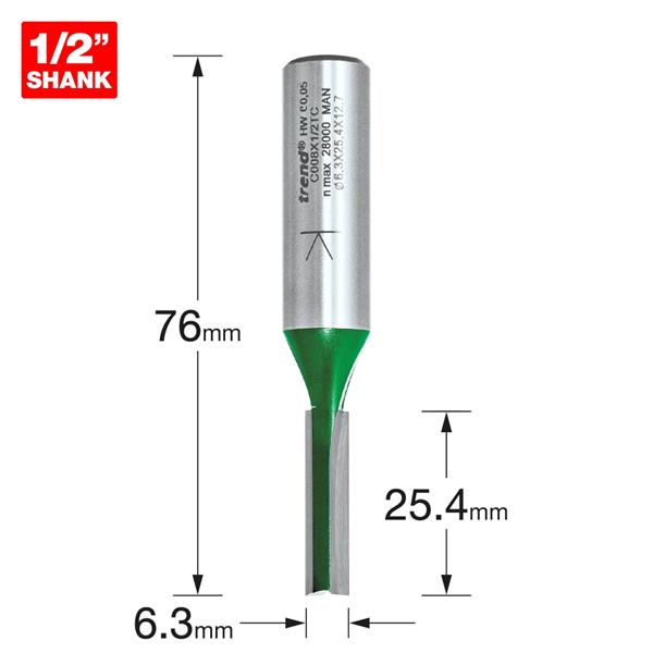 TrendTwo Flute Cutter 6.3mm diameter C008X1/2TC
