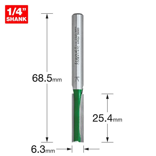 TrendTwo Flute Cutter 6.3mm diameter C008X1/4TC