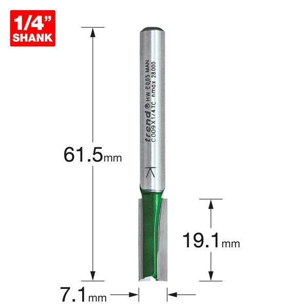 TrendTwo Flute Cutter 7.1mm diameter C009X1/4TC
