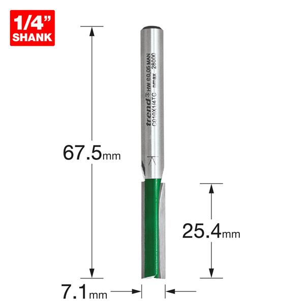 TrendTwo Flute Cutter 7.1mm diameter C010X1/4TC