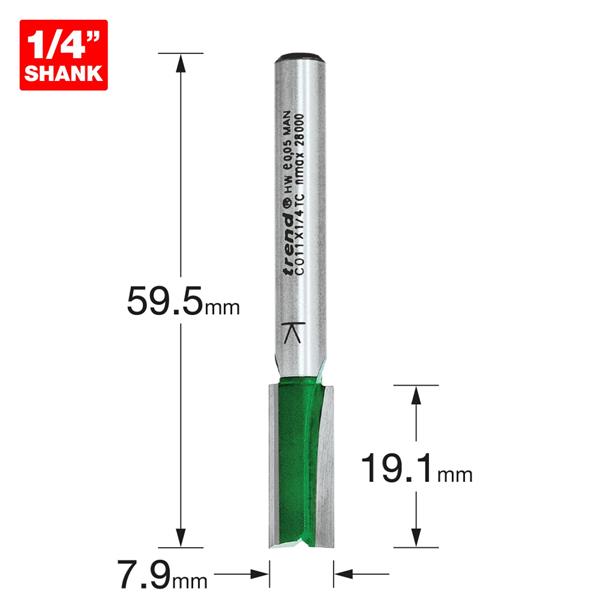 TrendTwo Flute Cutter 7.9mm diameter C011X1/4TC