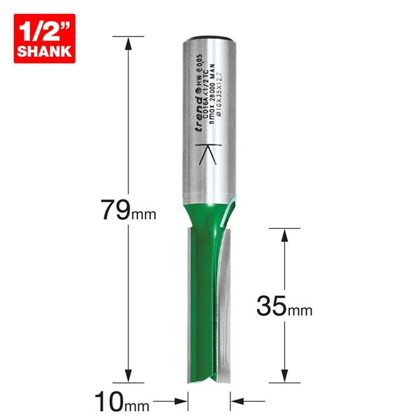 TrendTwo Flute Cutter 10mm diameter C016AX1/2TC