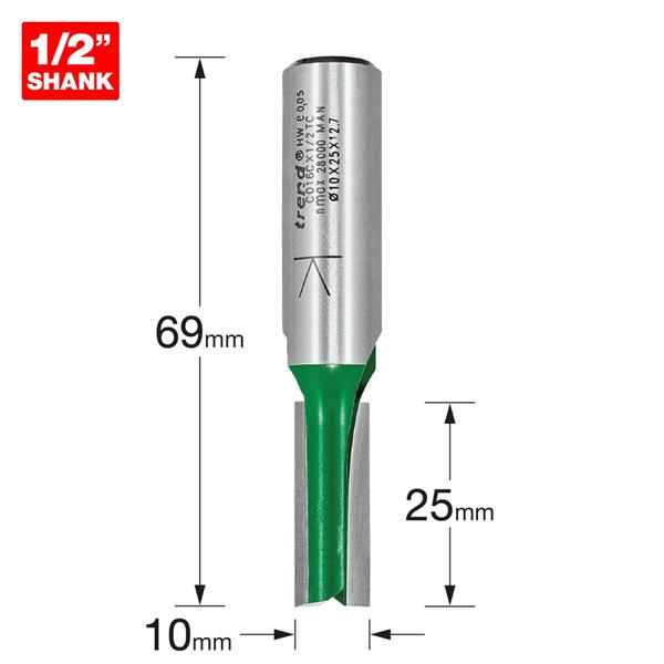 TrendTwo flute Cutter 10mm diameter C016CX1/2TC