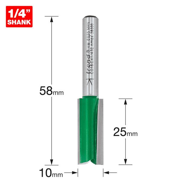 TrendTwo flute Cutter 10mm diameter C016CX1/4TC