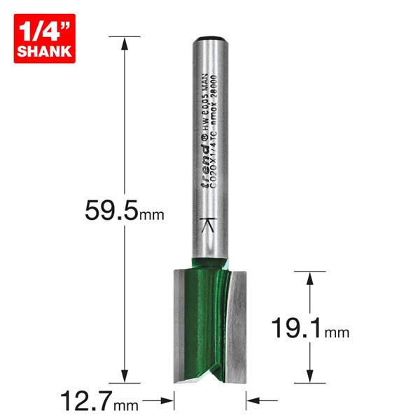 TrendTwo Flute Cutter 12.7mm diameter C020X1/4TC
