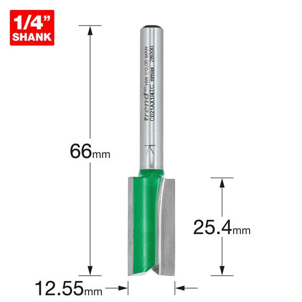 TrendTwo Flute Cutter 12.55mm diameter C021AX1/4TC