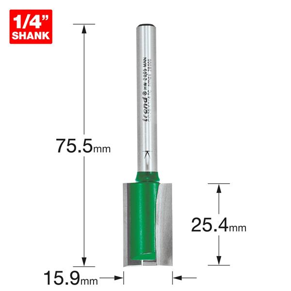 TrendTwo Flute Cutter 15.9mm diameter C026X1/4TC