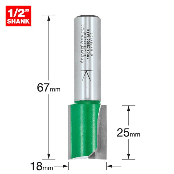 TrendTwo Flute Cutter 18.0mm diameter C028AX1/2TC