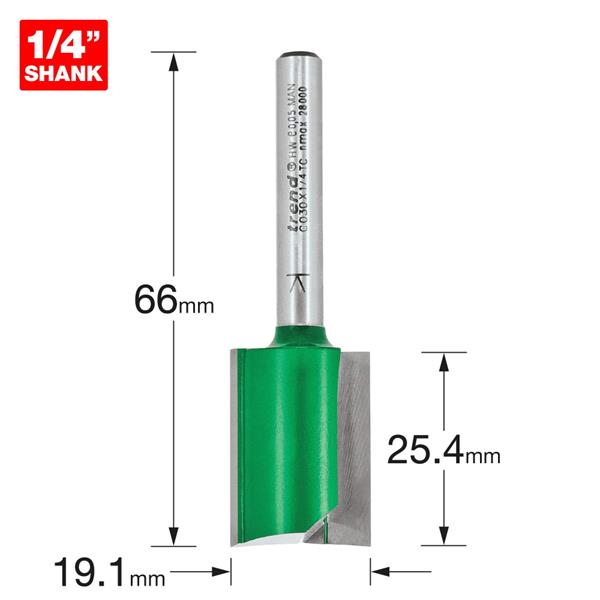 TrendTwo Flute Cutter 19.1mm diameter C030X1/4TC