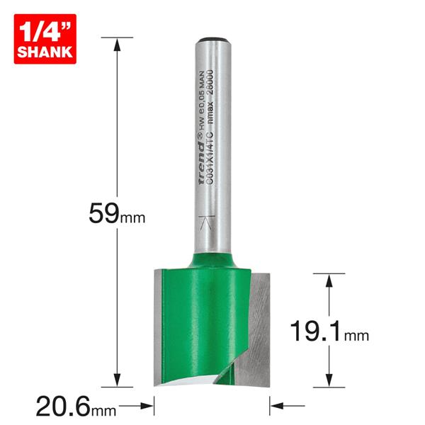 TrendTwo flute Cutter 20.6mm diameter C031X1/4TC