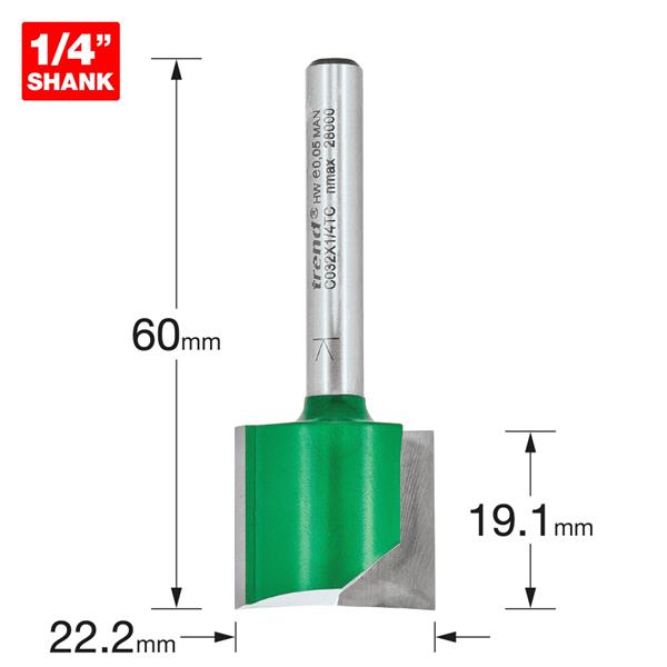 TrendTwo flute Cutter 22.2mm diameter C032X1/4TC