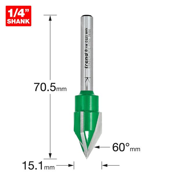 TrendTriple flute engraver angle =60 degrees C043CX1/4TC