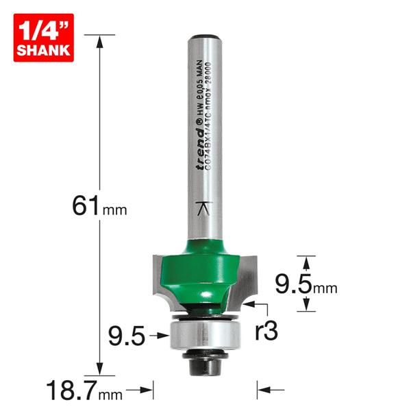 TrendRounding over 3.0mm radius x 9.5mm cut C074BX1/4TC