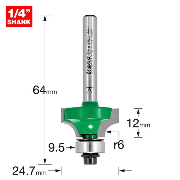 TrendRounding over 6.0mm radius x 12mm cut C075AX1/4TC