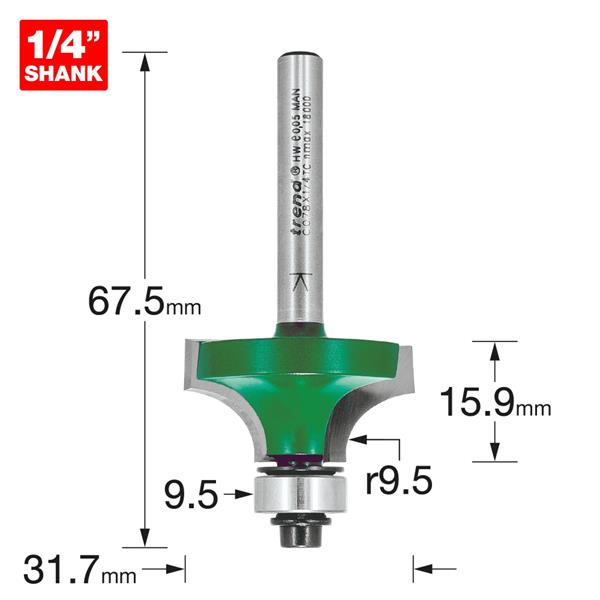 TrendRounding over 9.5mm radius x 15.9mm cut C078X1/4TC