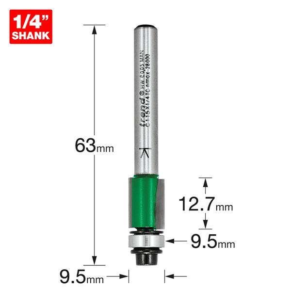 TrendSelf guided trimmer 9.5mm diameter C115X1/4TC