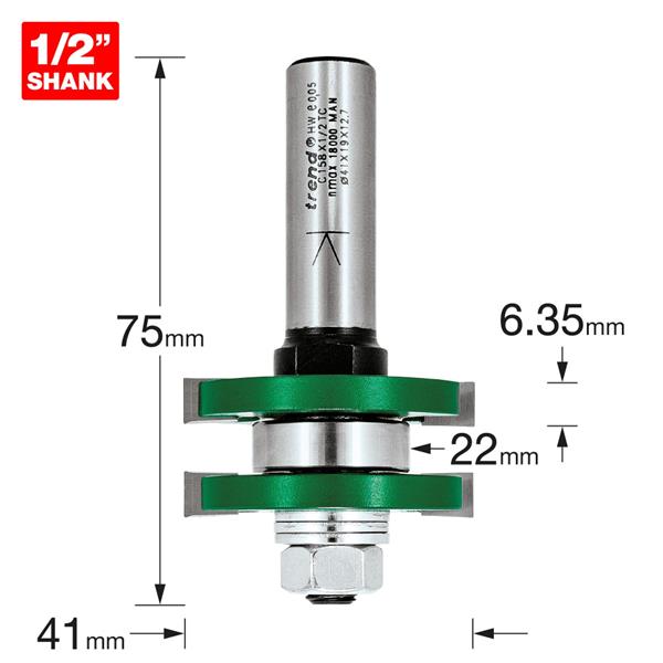 TrendTongue and groover set 41mm diameter C158X1/2TC