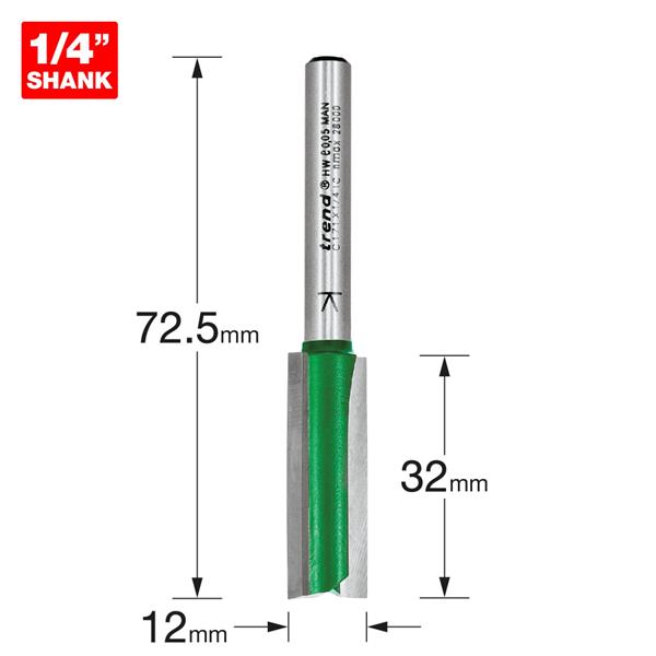 TrendTwo flute Cutter 12mm diameter C171X1/4TC