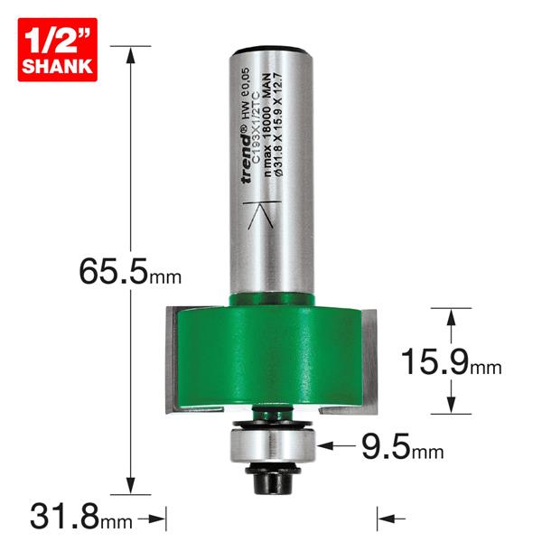 TrendBearing guided rebater 31.8mm diameter x 15.9mm C193X1/2TC