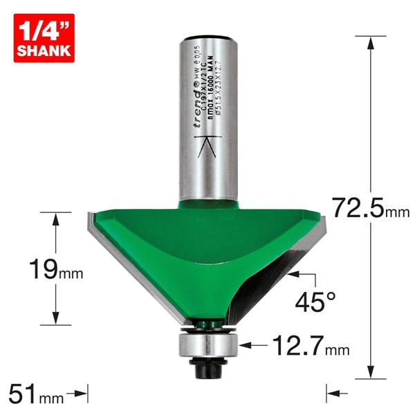 TrendBearing guided chamfer angle=45 degrees C197X1/2TC