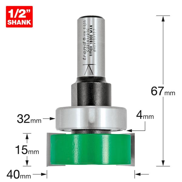 TrendIntumescent Cutter 15mm x 40mm C221X1/2TC