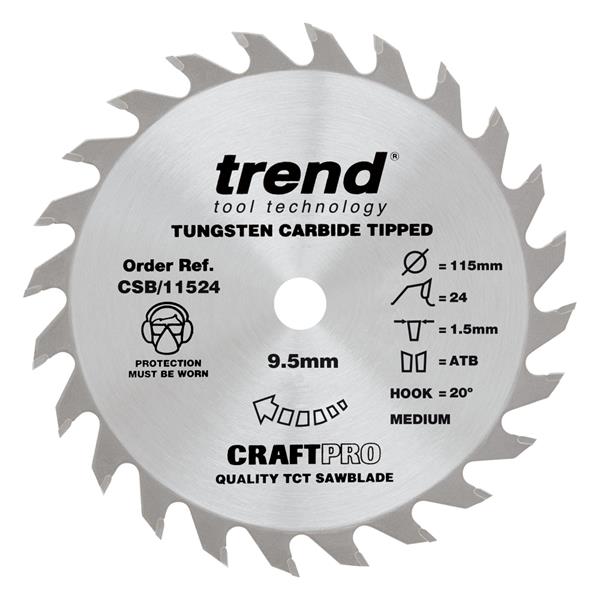 TrendCraft saw blade 115 x 24 teeth x 9.5mm CSB/11524