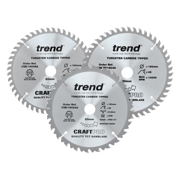 TrendCraft saw blade 160mm triple pack CSB/160/3PK/A